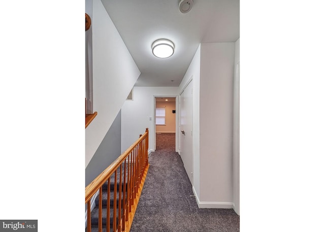 863 Barnaby St SE, Washington, DC 20032 - corridor featuring carpet floors and an upstairs landing
