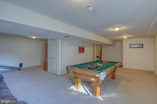 recreation room with pool table