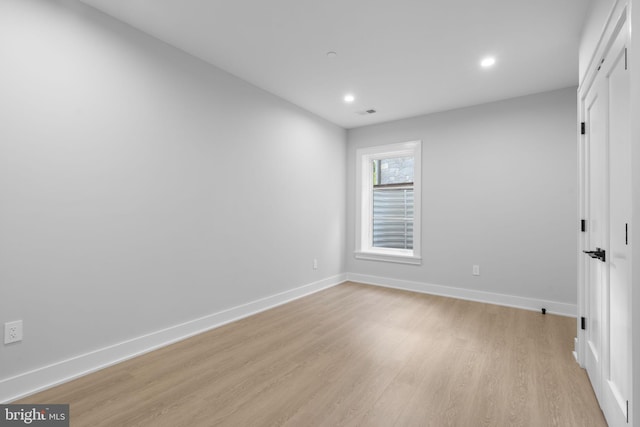 unfurnished bedroom featuring light hardwood / wood-style floors