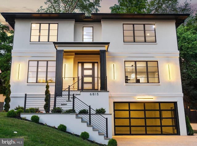 contemporary house featuring a garage