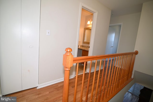 hallway featuring light hardwood / wood-style flooring