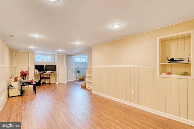 living area featuring light hardwood / wood-style floors