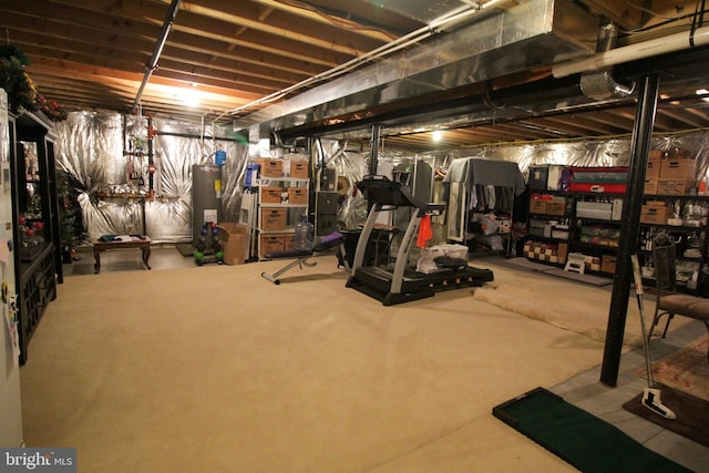 exercise area with water heater