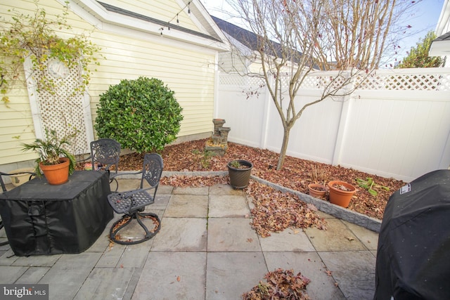 view of patio featuring grilling area