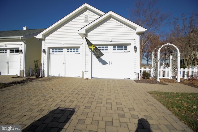 view of garage