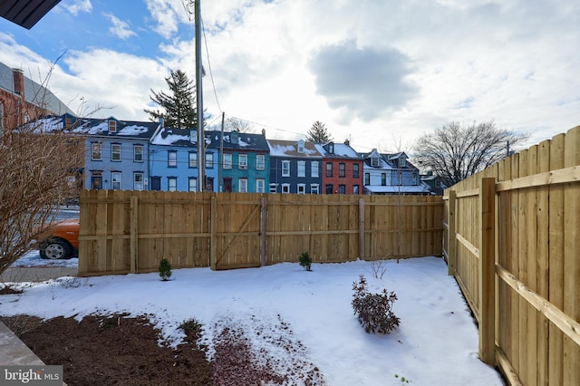 view of snowy yard