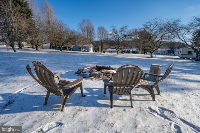 view of snowy yard