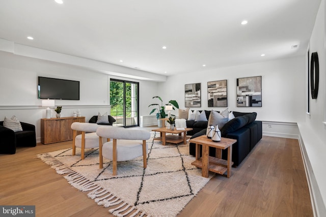 living room featuring wood-type flooring