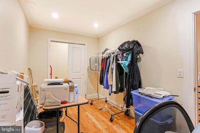 interior space with hardwood / wood-style flooring