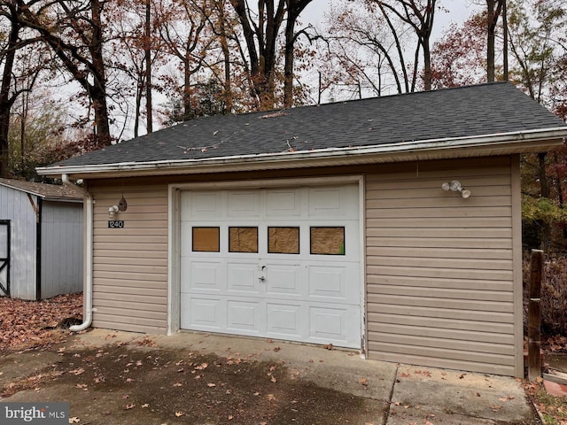 view of garage