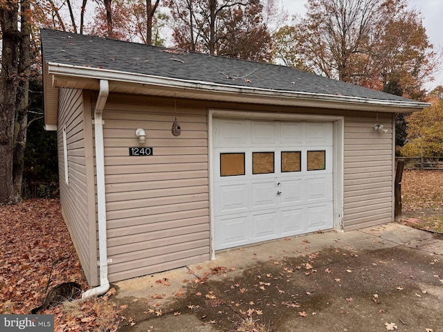 view of garage