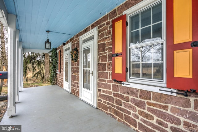 view of patio with a porch