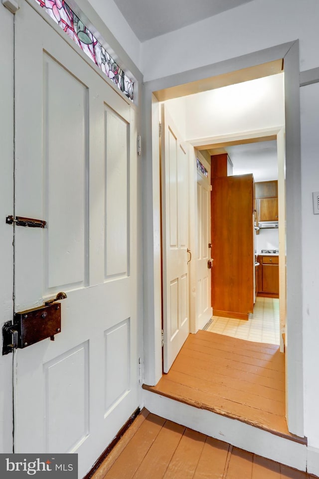 hall featuring light hardwood / wood-style floors