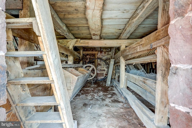 misc room with wood ceiling