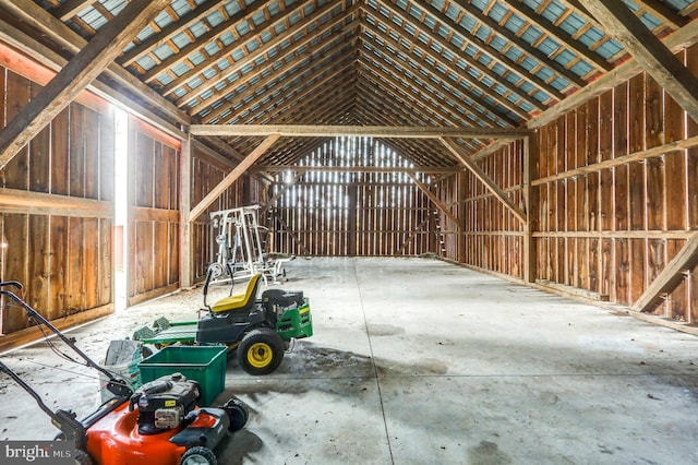 interior space with vaulted ceiling