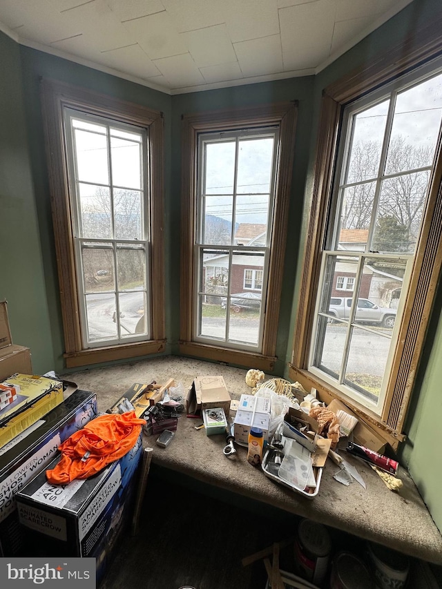 miscellaneous room featuring crown molding