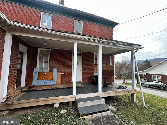 exterior space with covered porch