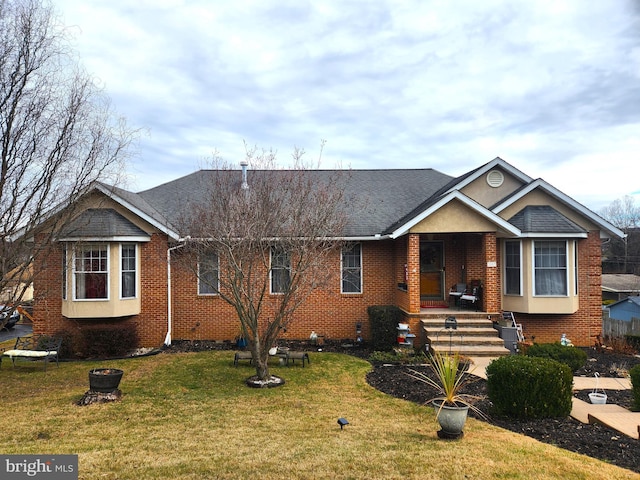 view of front facade with a front lawn