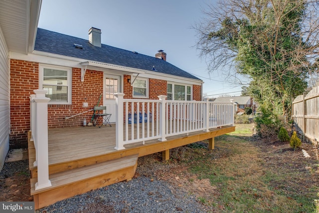 rear view of house with a deck