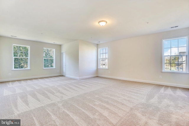 carpeted spare room with a healthy amount of sunlight