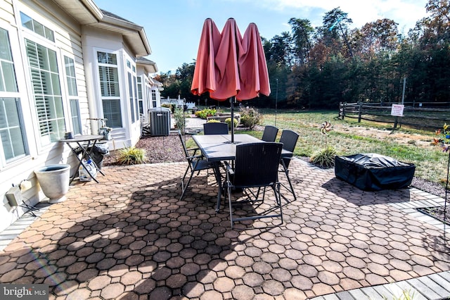 view of patio / terrace featuring central AC