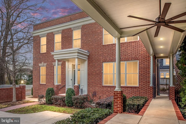 view of property featuring ceiling fan