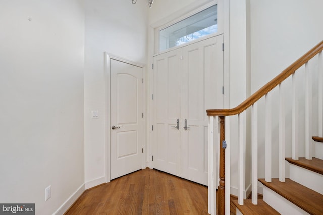 foyer entrance featuring light wood-type flooring