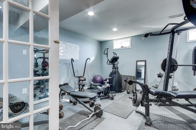 view of workout area