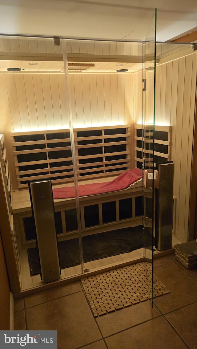 view of sauna / steam room featuring tile patterned floors