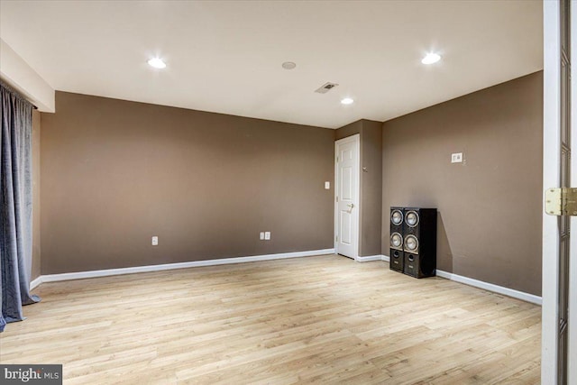 interior space with light hardwood / wood-style floors