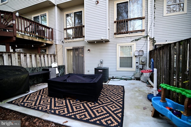 view of patio / terrace featuring central AC