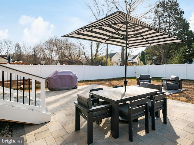 view of patio / terrace featuring a grill