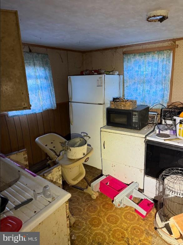 kitchen with white refrigerator