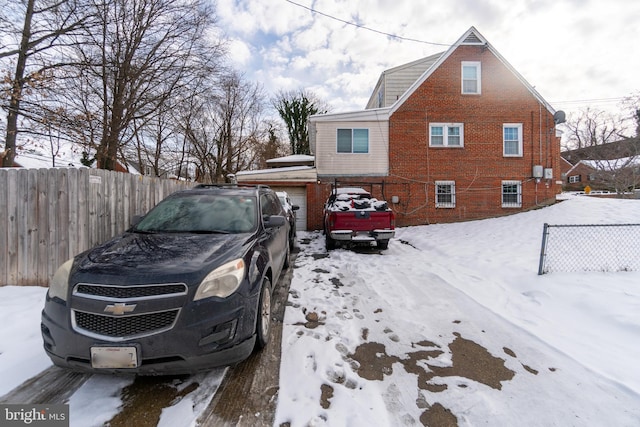 view of snowy exterior