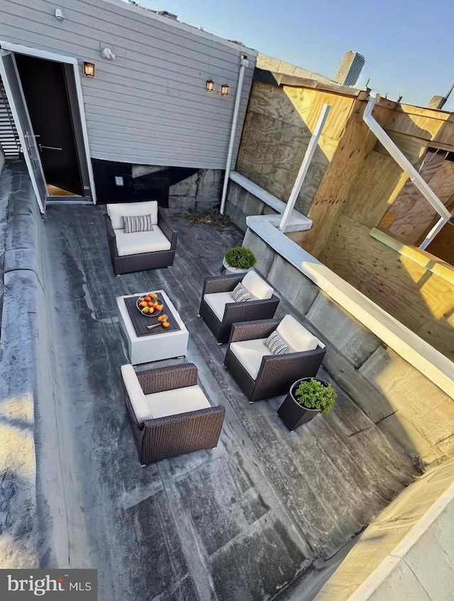 view of patio featuring an outdoor hangout area