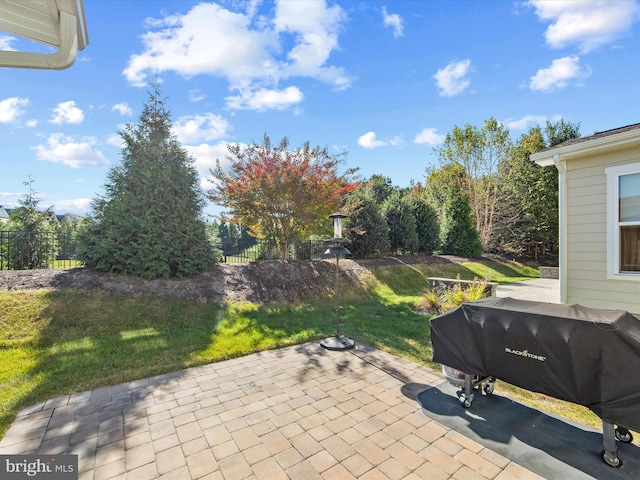 view of patio featuring grilling area