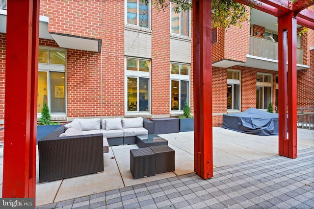 view of patio featuring outdoor lounge area