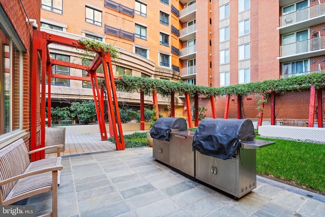 view of patio with grilling area