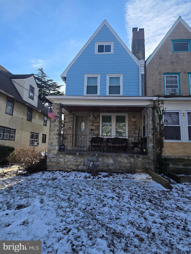 view of front of home with a porch