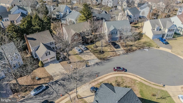 bird's eye view with a residential view