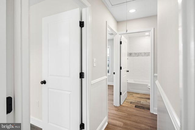 hall featuring hardwood / wood-style floors