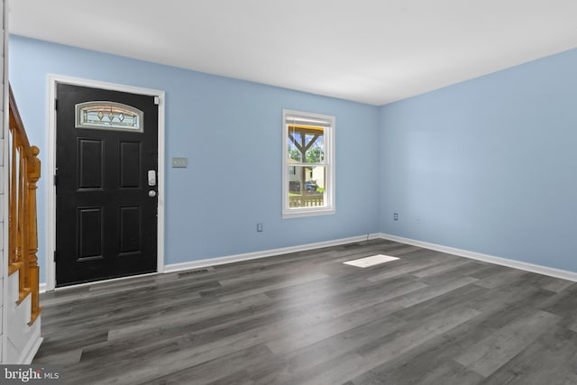 entryway featuring dark hardwood / wood-style floors