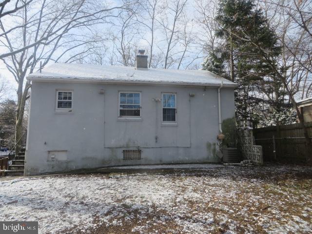 view of snow covered property