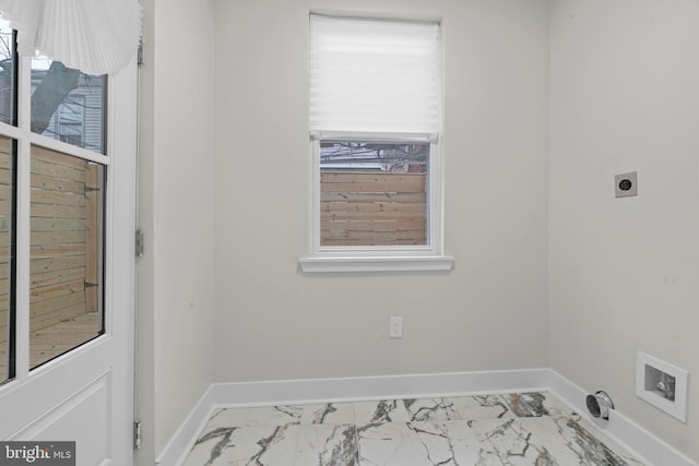 washroom featuring hookup for an electric dryer