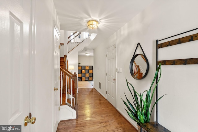 foyer featuring light hardwood / wood-style floors