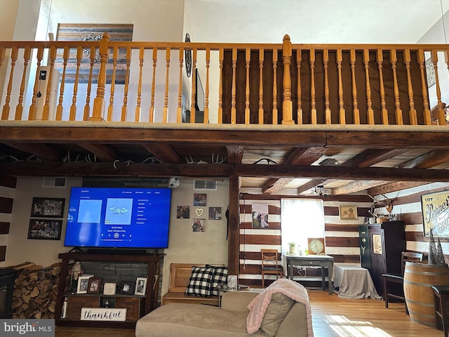 living room featuring hardwood / wood-style flooring