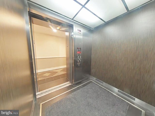 interior details featuring elevator