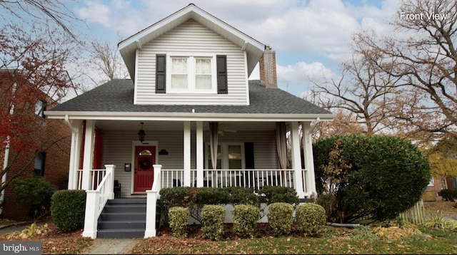 view of front of home with a porch