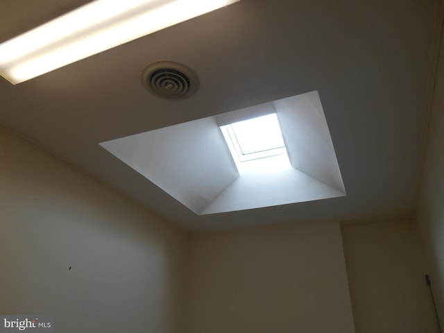 details featuring a skylight and visible vents