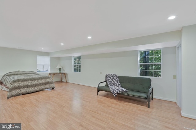 bedroom featuring light hardwood / wood-style floors